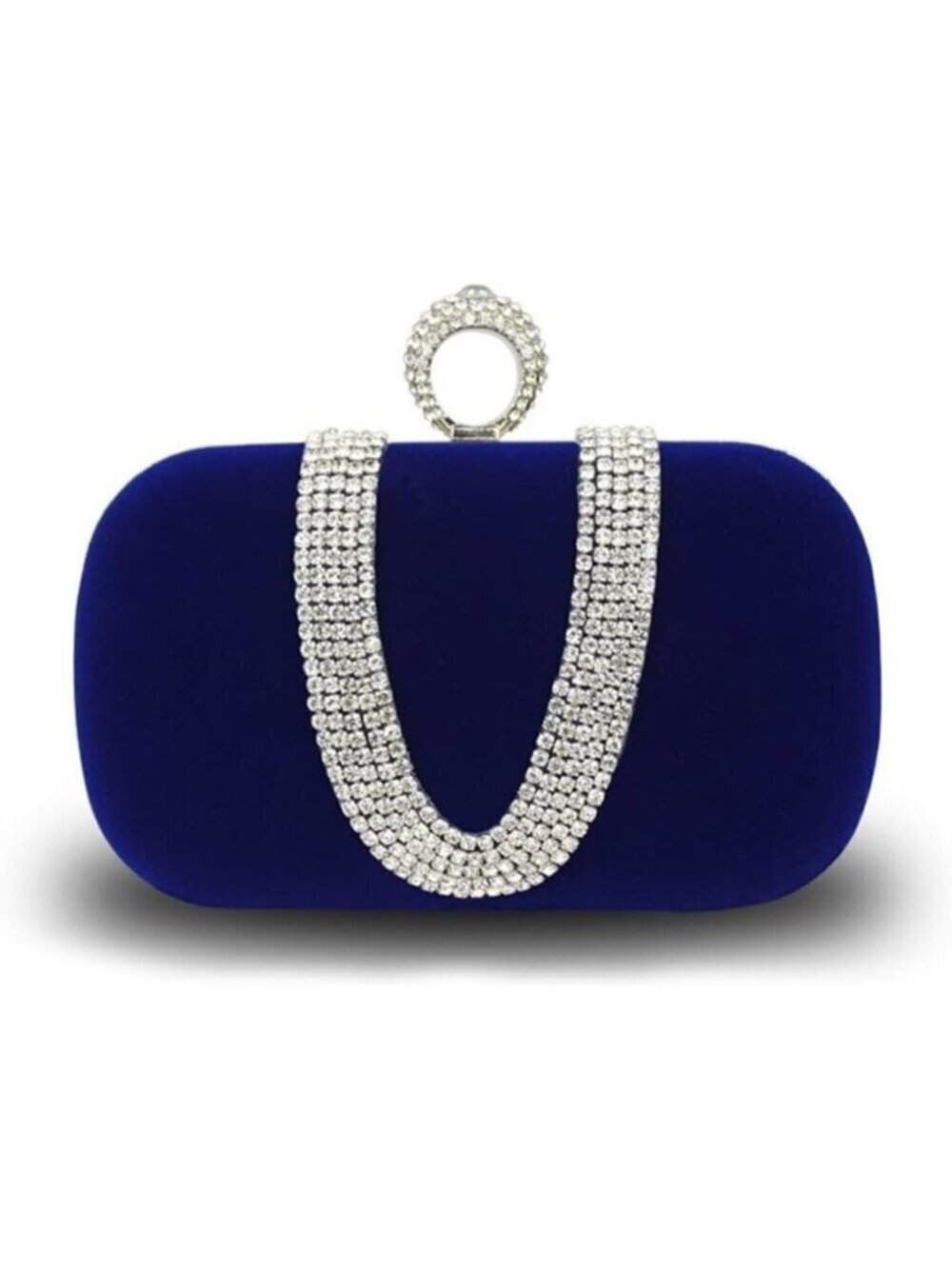 ❤️Women Velvet Evening Bag Sparkly Rhinestone Clutch Charming Glittering Handbag
